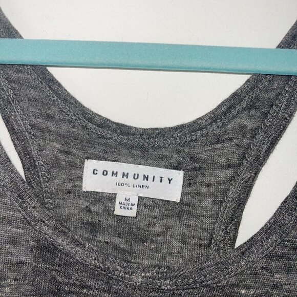 Community Womens Dress Size Medium Gray Aritzia Tank Sleeveless Pure Linen - Picture 8 of 8